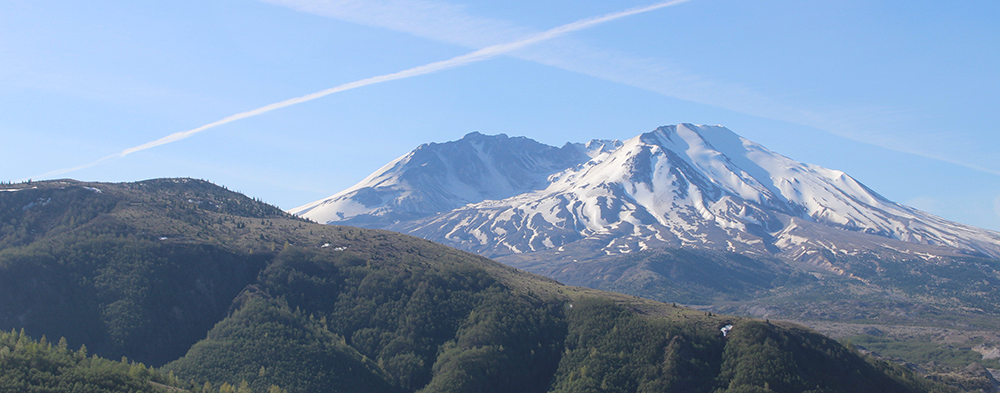 Mount St Helens with snow on it